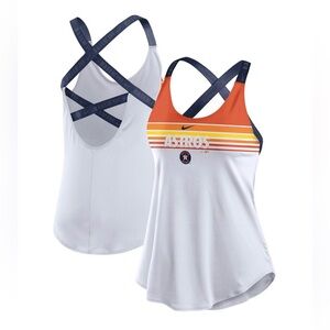 Nike Houston Astros White Rising Stripe Elastika Performance Tank Top Size XS